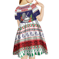 American Samoa Christmas Kid Short Sleeve Dress Poinsettia La Maunia Le Kilisimasi