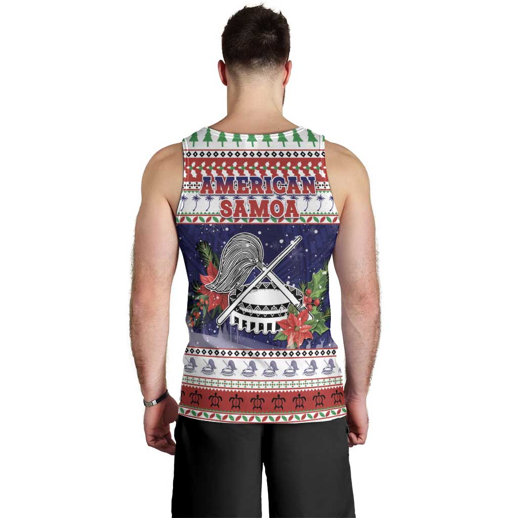 American Samoa Christmas Men Tank Top Poinsettia La Maunia Le Kilisimasi
