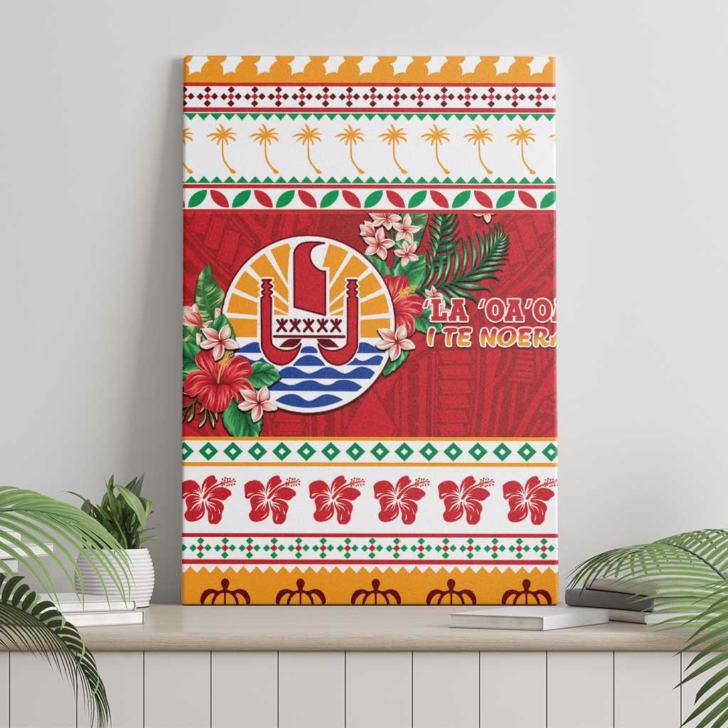 French Polynesia Christmas Canvas Wall Art Coat Of Arms Merry Xmas