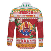 French Polynesia Christmas Family Matching Long Sleeve Bodycon Dress and Hawaiian Shirt Coat Of Arms Merry Xmas LT05 - Polynesian Pride
