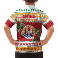 French Polynesia Christmas Family Matching Off Shoulder Maxi Dress and Hawaiian Shirt Coat Of Arms Merry Xmas LT05 - Polynesian Pride