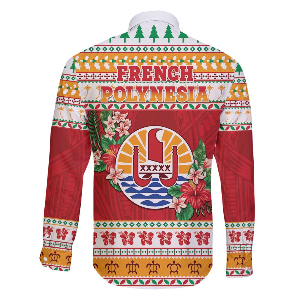 French Polynesia Christmas Family Matching Off Shoulder Short Dress and Hawaiian Shirt Coat Of Arms Merry Xmas LT05 - Polynesian Pride