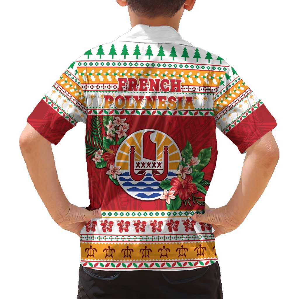 French Polynesia Christmas Family Matching Summer Maxi Dress and Hawaiian Shirt Coat Of Arms Merry Xmas LT05 - Polynesian Pride