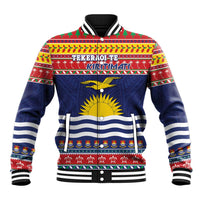 Kiribati Christmas Baseball Jacket Coat Of Arms Tekeraoi Te Kiritimati LT05 Unisex Red - Polynesian Pride