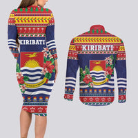 Kiribati Christmas Couples Matching Long Sleeve Bodycon Dress and Long Sleeve Button Shirt Coat Of Arms Tekeraoi Te Kiritimati LT05 - Polynesian Pride