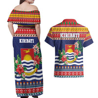Kiribati Christmas Couples Matching Off Shoulder Maxi Dress and Hawaiian Shirt Coat Of Arms Tekeraoi Te Kiritimati LT05 - Polynesian Pride