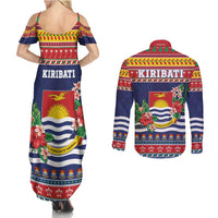 Kiribati Christmas Couples Matching Summer Maxi Dress and Long Sleeve Button Shirt Coat Of Arms Tekeraoi Te Kiritimati LT05 - Polynesian Pride