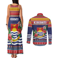 Kiribati Christmas Couples Matching Tank Maxi Dress and Long Sleeve Button Shirt Coat Of Arms Tekeraoi Te Kiritimati LT05 - Polynesian Pride