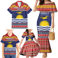 Kiribati Christmas Family Matching Mermaid Dress and Hawaiian Shirt Coat Of Arms Tekeraoi Te Kiritimati LT05 - Polynesian Pride