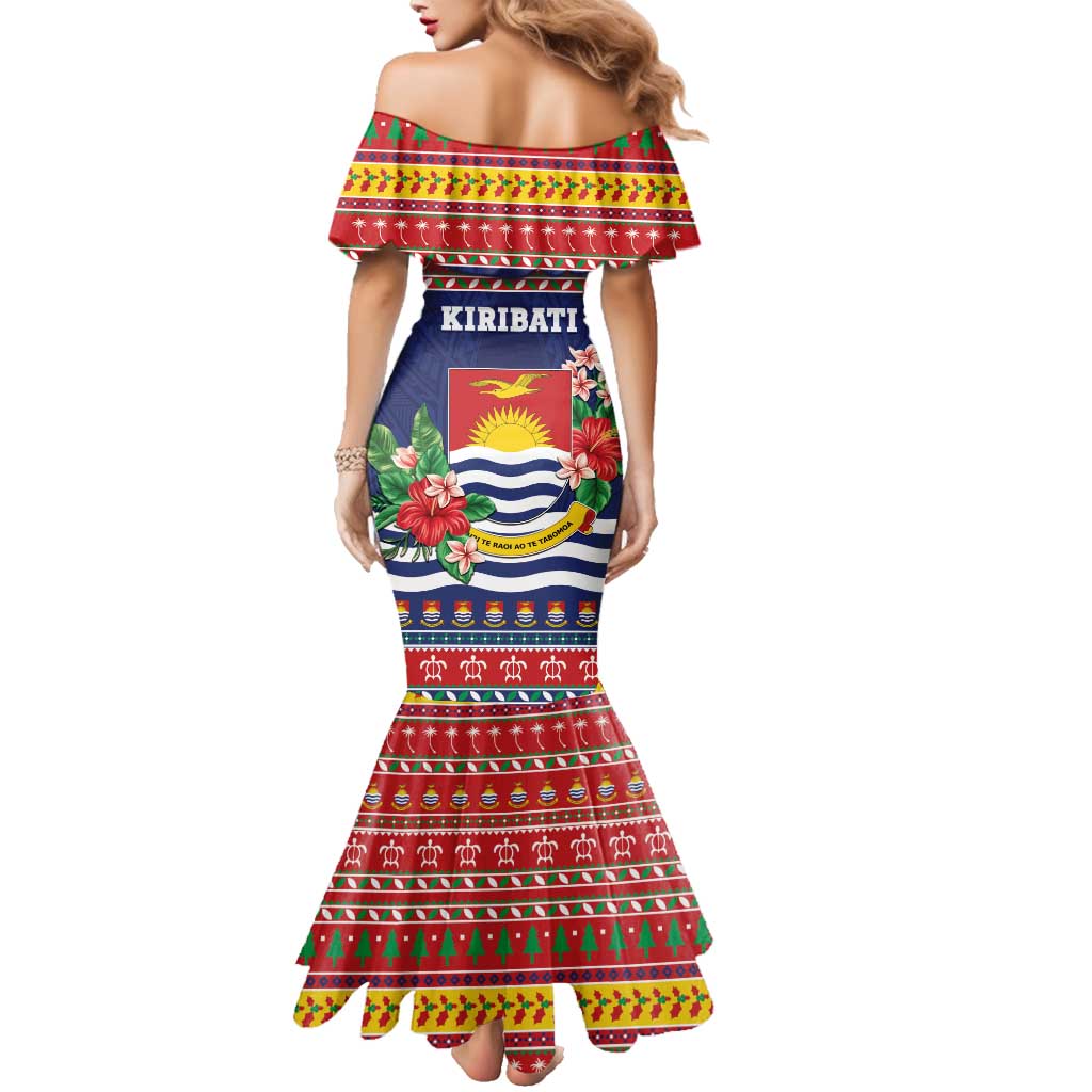 Kiribati Christmas Family Matching Mermaid Dress and Hawaiian Shirt Coat Of Arms Tekeraoi Te Kiritimati LT05 - Polynesian Pride