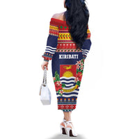 Kiribati Christmas Family Matching Off The Shoulder Long Sleeve Dress and Hawaiian Shirt Coat Of Arms Tekeraoi Te Kiritimati LT05 - Polynesian Pride