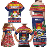 Kiribati Christmas Family Matching Off Shoulder Maxi Dress and Hawaiian Shirt Coat Of Arms Tekeraoi Te Kiritimati LT05 - Polynesian Pride