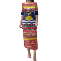 Kiribati Christmas Family Matching Puletasi and Hawaiian Shirt Coat Of Arms Tekeraoi Te Kiritimati LT05 Mom's Dress Red - Polynesian Pride
