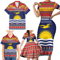 Kiribati Christmas Family Matching Short Sleeve Bodycon Dress and Hawaiian Shirt Coat Of Arms Tekeraoi Te Kiritimati LT05 - Polynesian Pride