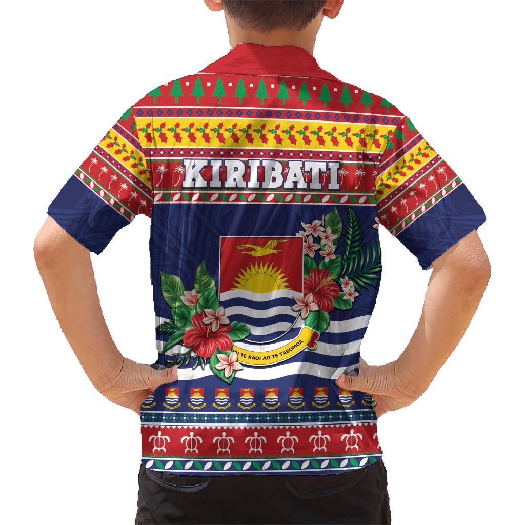 Kiribati Christmas Family Matching Summer Maxi Dress and Hawaiian Shirt Coat Of Arms Tekeraoi Te Kiritimati LT05 - Polynesian Pride