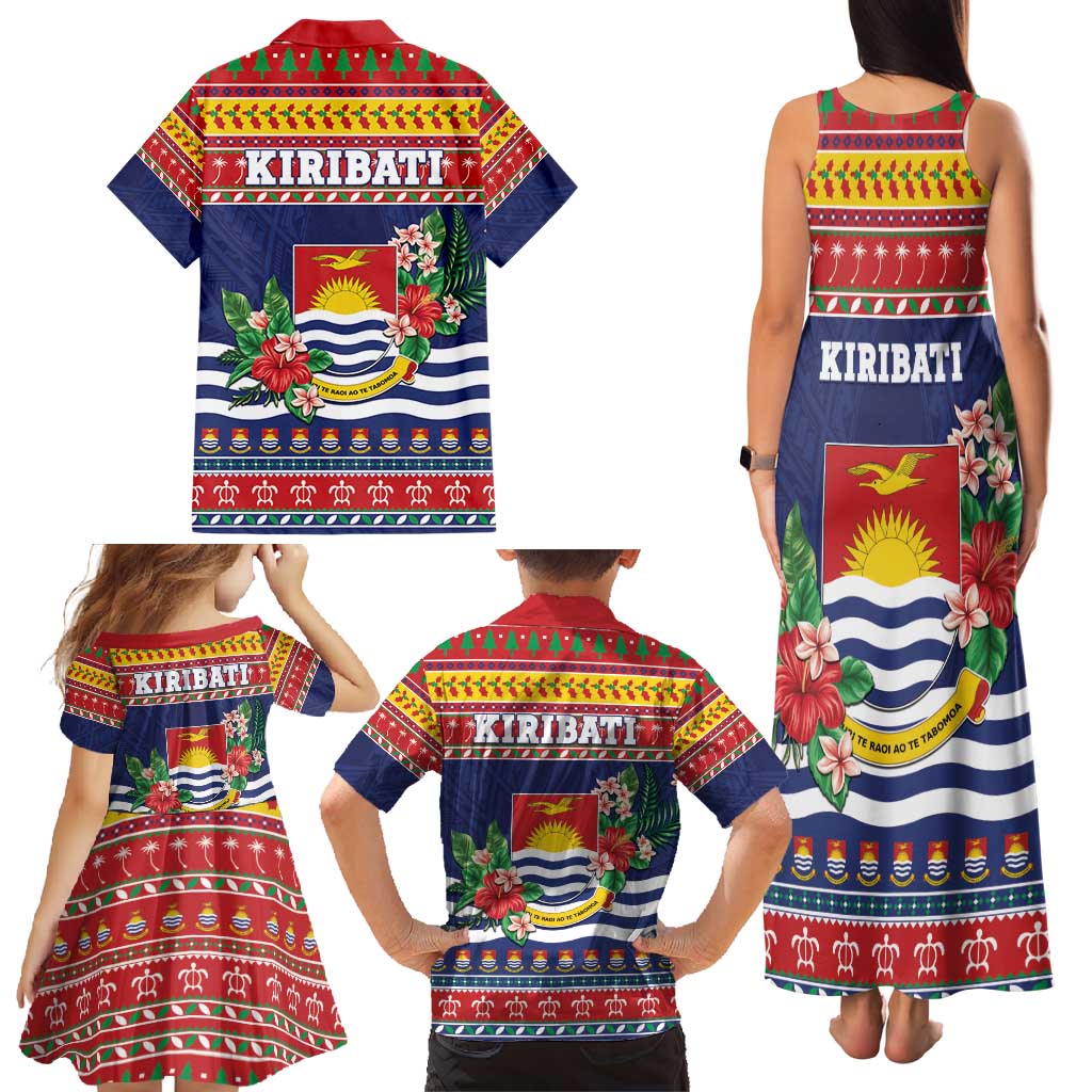 Kiribati Christmas Family Matching Tank Maxi Dress and Hawaiian Shirt Coat Of Arms Tekeraoi Te Kiritimati LT05 - Polynesian Pride