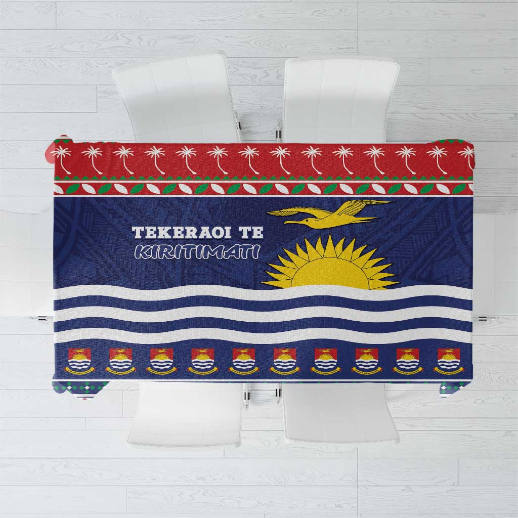 Kiribati Christmas Tablecloth Coat Of Arms Tekeraoi Te Kiritimati LT05 Red - Polynesian Pride