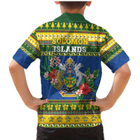 Solomon Islands Christmas Family Matching Mermaid Dress and Hawaiian Shirt Coat Of Arms Merry Xmas LT05 - Polynesian Pride