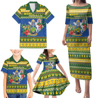 Solomon Islands Christmas Family Matching Puletasi and Hawaiian Shirt Coat Of Arms Merry Xmas LT05 - Polynesian Pride