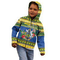 Solomon Islands Christmas Kid Hoodie Coat Of Arms Merry Xmas