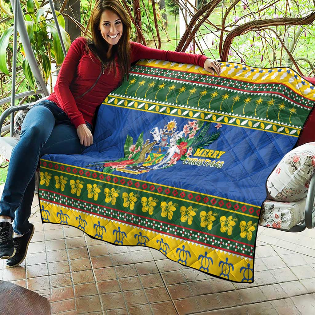 Solomon Islands Christmas Quilt Coat Of Arms Merry Xmas LT05 - Polynesian Pride