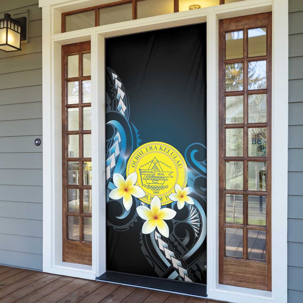 Palau United Nations Day Door Cover Polynesian Curves Plumeria LT05 - Polynesian Pride