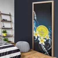Palau United Nations Day Door Cover Polynesian Curves Plumeria LT05 - Polynesian Pride