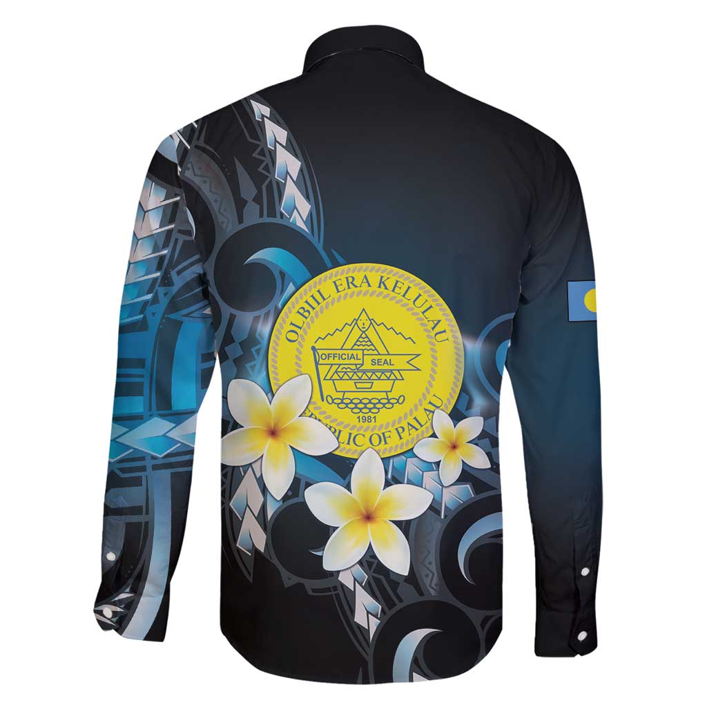 Palau United Nations Day Family Matching Off Shoulder Short Dress and Hawaiian Shirt Polynesian Curves Plumeria LT05 - Polynesian Pride