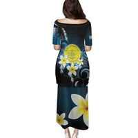 Palau United Nations Day Family Matching Puletasi and Hawaiian Shirt Polynesian Curves Plumeria LT05 - Polynesian Pride
