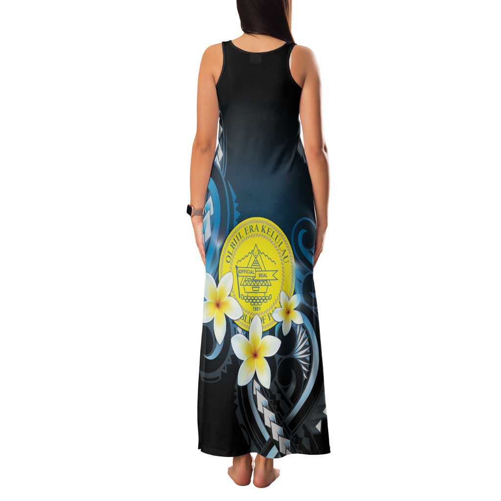 Palau United Nations Day Family Matching Tank Maxi Dress and Hawaiian Shirt Polynesian Curves Plumeria LT05 - Polynesian Pride