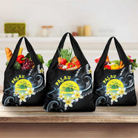 Palau United Nations Day Grocery Bag Polynesian Curves Plumeria - Polynesian Pride