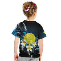 Palau United Nations Day Kid T Shirt Polynesian Curves Plumeria LT05 - Polynesian Pride