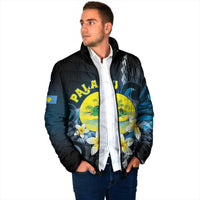 Palau United Nations Day Padded Jacket Polynesian Curves Plumeria LT05 - Polynesian Pride