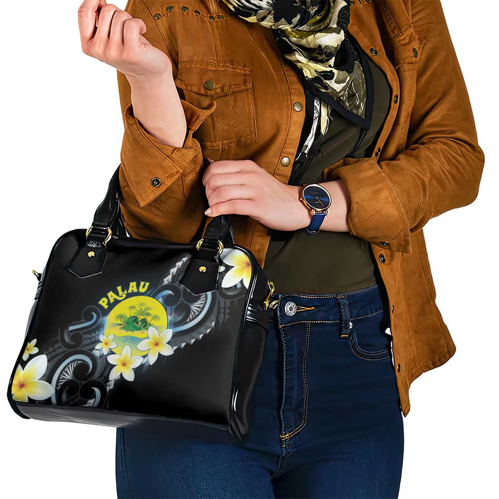 Palau United Nations Day Shoulder Handbag Polynesian Curves Plumeria LT05 - Polynesian Pride