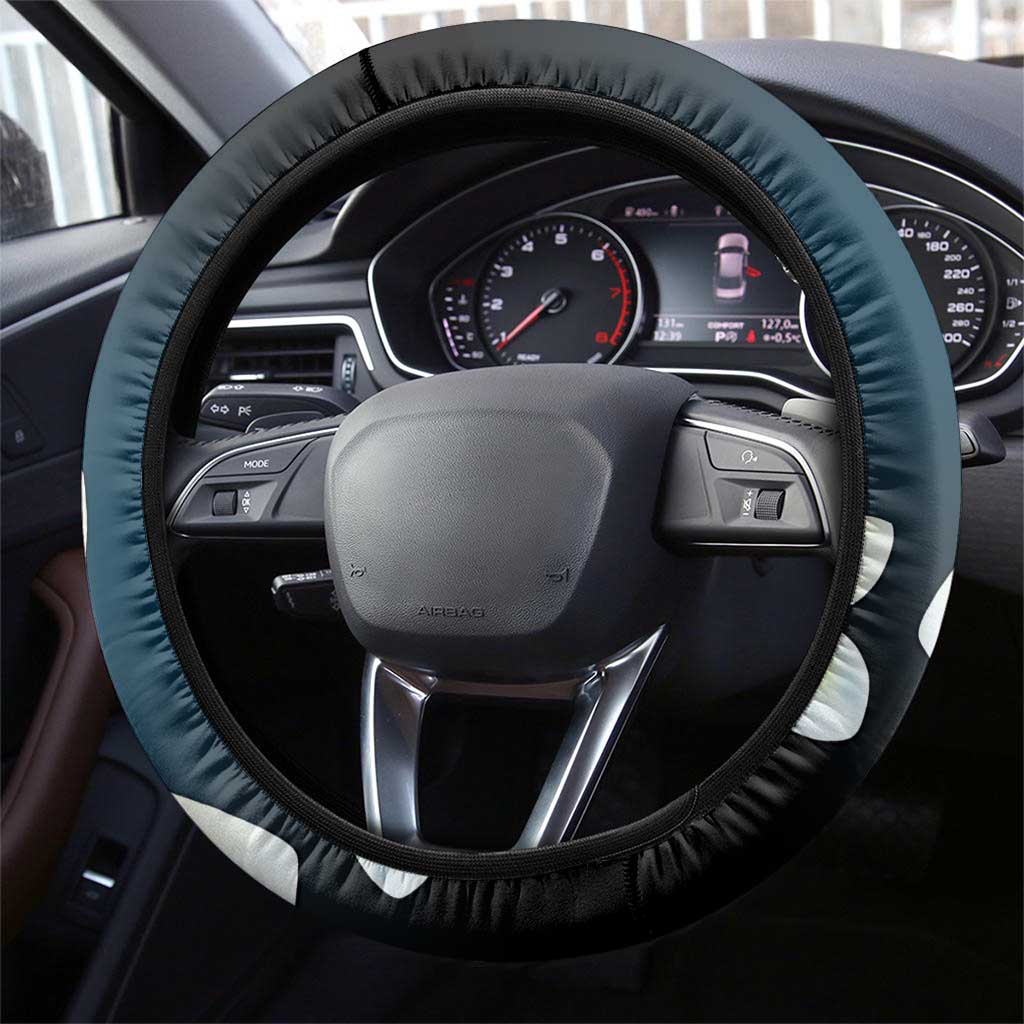 Palau United Nations Day Steering Wheel Cover Polynesian Curves Plumeria - Polynesian Pride