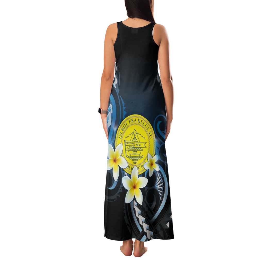 Palau United Nations Day Tank Maxi Dress Polynesian Curves Plumeria - Polynesian Pride