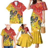 New Zealand Piwakawaka Christmas Family Matching Mermaid Dress and Hawaiian Shirt With Maori Pattern LT05 - Polynesian Pride