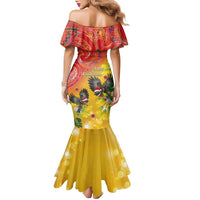 New Zealand Piwakawaka Christmas Family Matching Mermaid Dress and Hawaiian Shirt With Maori Pattern LT05 - Polynesian Pride
