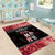 New Zealand Tiki Christmas Area Rug Ho Ho Ho Paua Shell Glitter Red