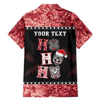 Personalised New Zealand Tiki Christmas Family Matching Summer Maxi Dress and Hawaiian Shirt Ho Ho Ho Paua Shell Glitter Red LT05 - Polynesian Pride