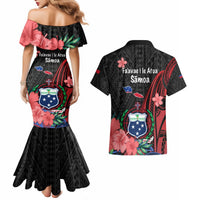 Samoa Independence Day Couples Matching Mermaid Dress and Hawaiian Shirt Samoan Warriors Ula Fala LT05 - Polynesian Pride