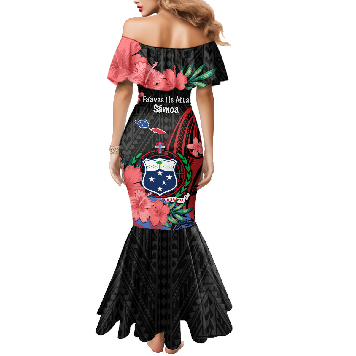 Samoa Independence Day Family Matching Mermaid Dress and Hawaiian Shirt Samoan Warriors Ula Fala LT05 - Polynesian Pride