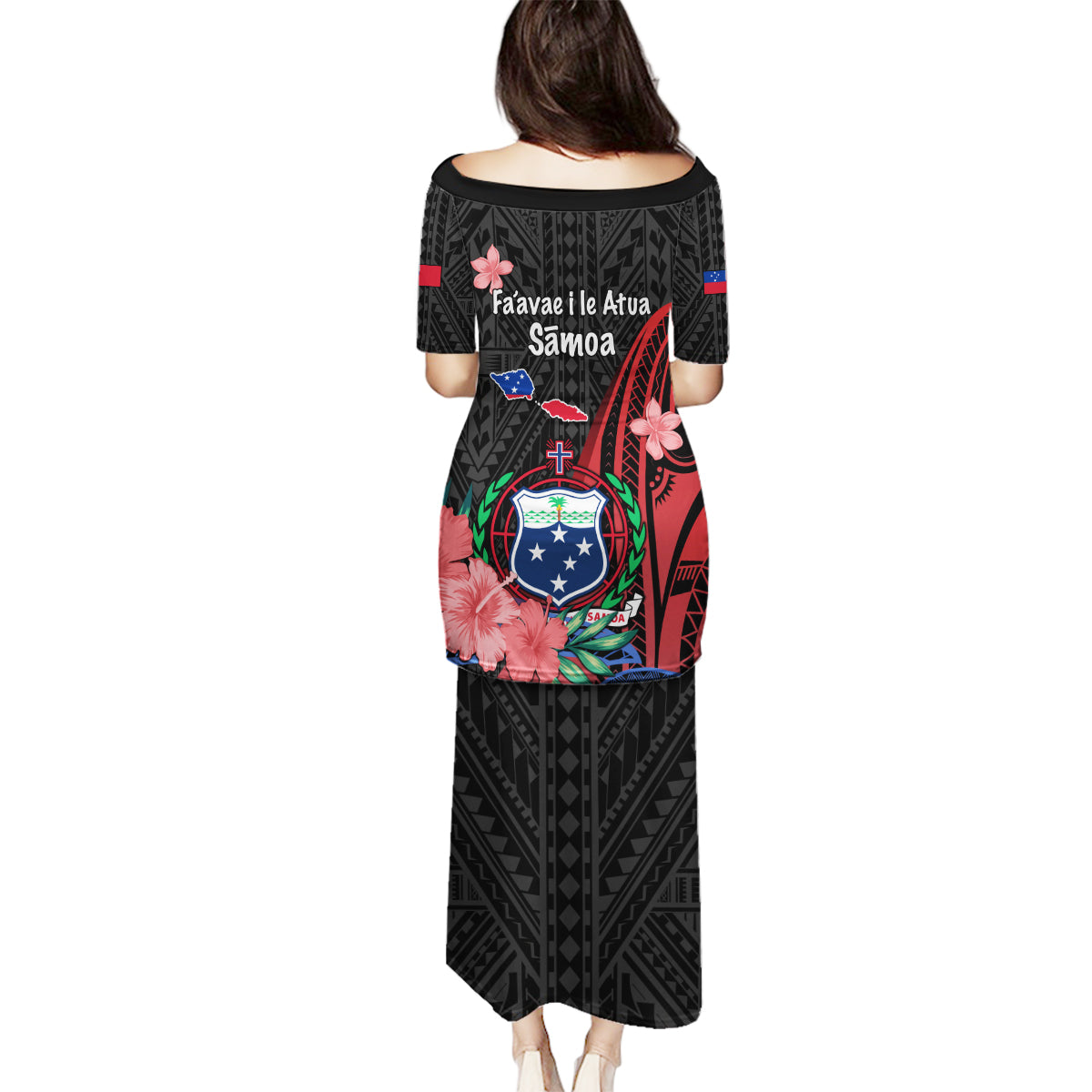 Samoa Independence Day Family Matching Puletasi Dress and Hawaiian Shirt Samoan Warriors Ula Fala LT05 - Polynesian Pride