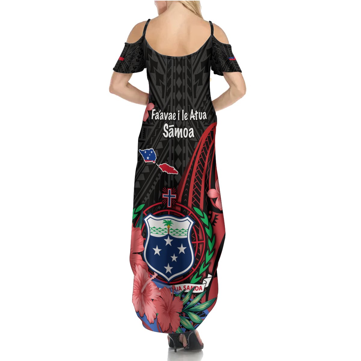 Samoa Independence Day Summer Maxi Dress Samoan Warriors Ula Fala LT05 - Polynesian Pride