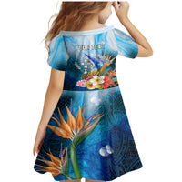Personalised Kosrae Constitution Day Family Matching Mermaid Dress and Hawaiian Shirt Humpback Whale Tropical Flowers LT05 - Polynesian Pride