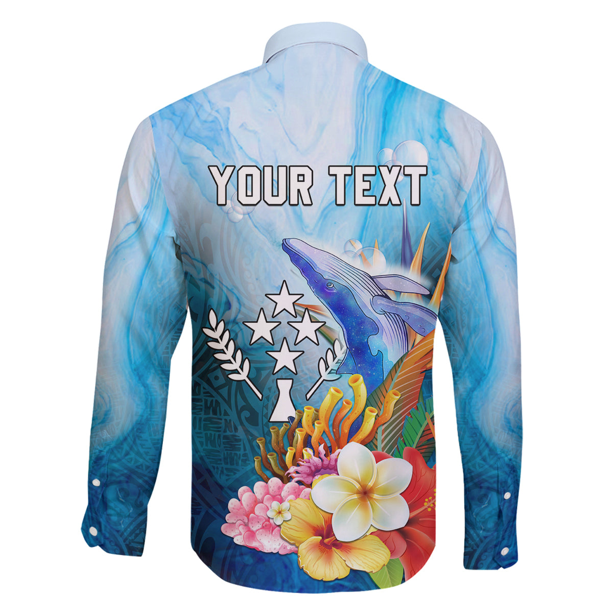 Personalised Kosrae Constitution Day Family Matching Off Shoulder Short Dress and Hawaiian Shirt Humpback Whale Tropical Flowers LT05 - Polynesian Pride