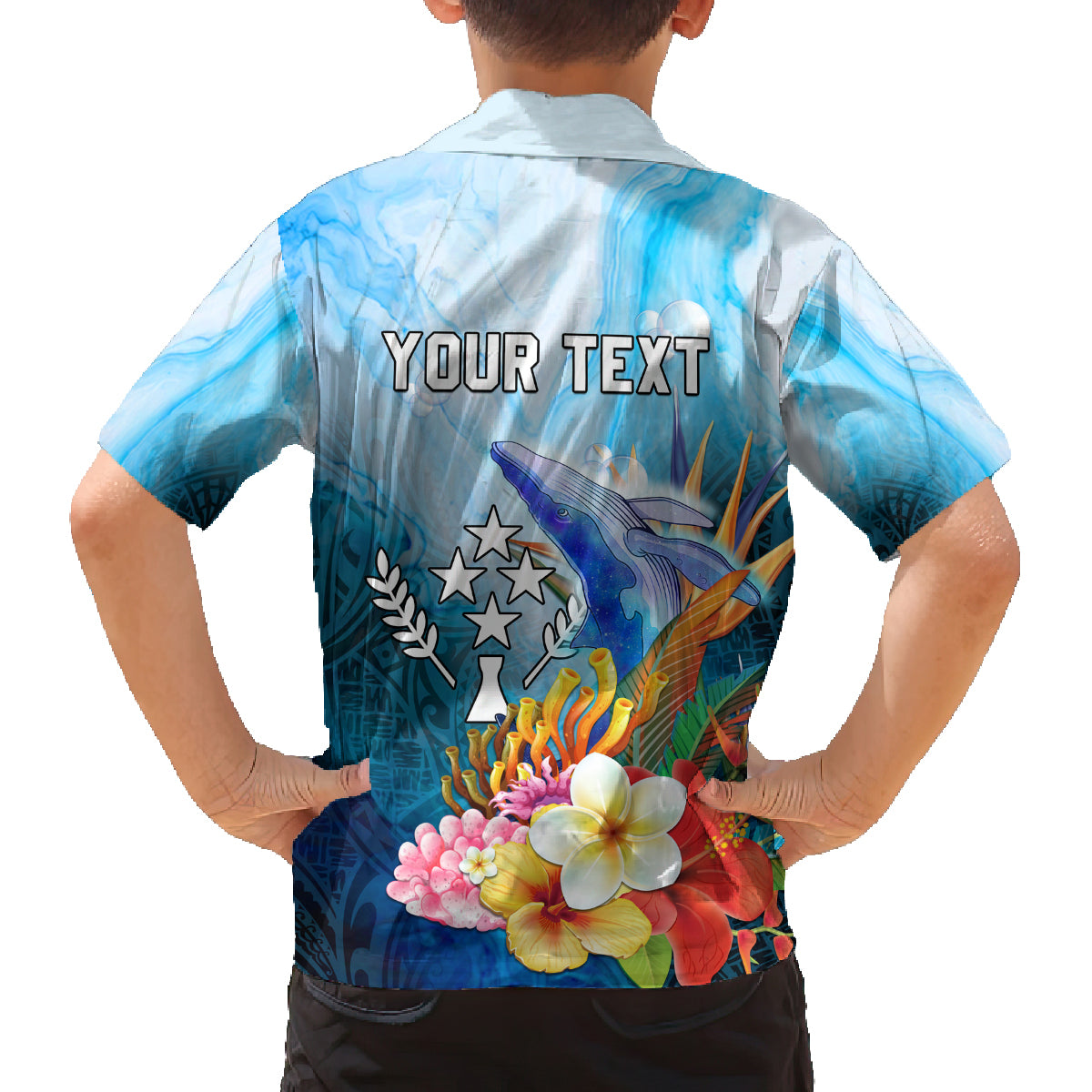 Personalised Kosrae Constitution Day Family Matching Tank Maxi Dress and Hawaiian Shirt Humpback Whale Tropical Flowers LT05 - Polynesian Pride