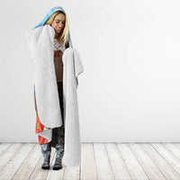 Kosrae Constitution Day Hooded Blanket Humpback Whale Tropical Flowers LT05 - Polynesian Pride