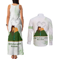 Personalised I LAVA YOU Volcano Valentine Couples Matching Tank Maxi Dress and Long Sleeve Button Shirt Polynesian Tribal Pattern LT05 - Polynesian Pride