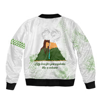 Personalised I LAVA YOU Volcano Valentine Sleeve Zip Bomber Jacket Polynesian Tribal Pattern LT05 - Polynesian Pride